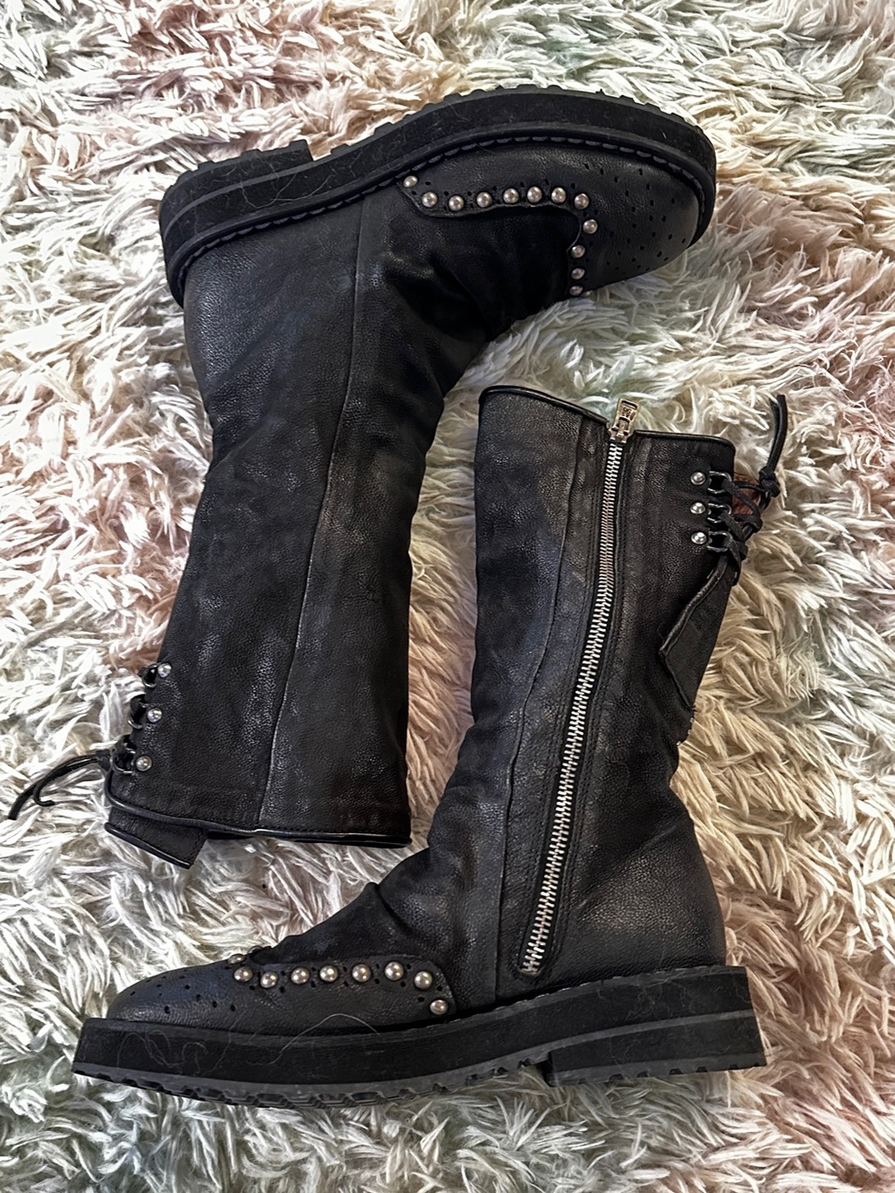 New A.S.98 Thatcher Studded Moto Boots in Black Size 37 - Picture 6 of 11